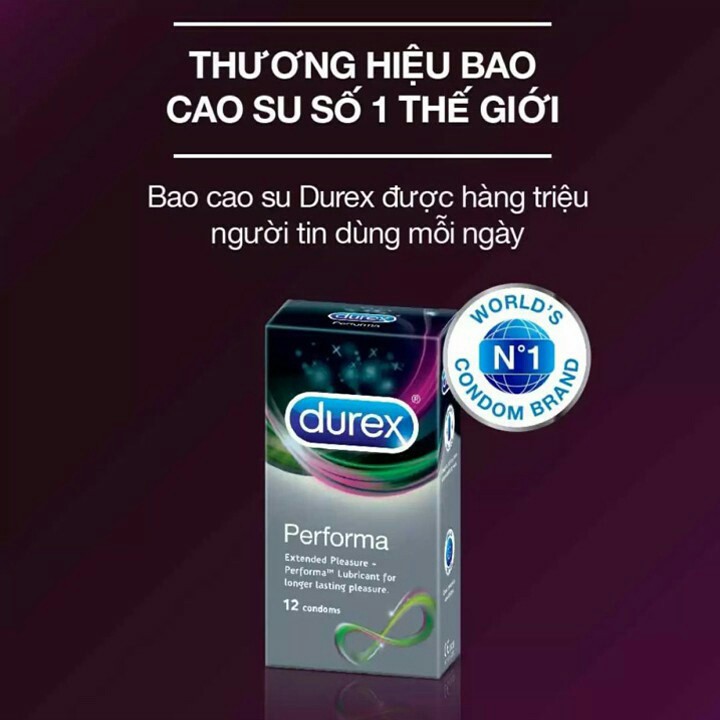 [COMBO 4 Hộp] Bao cao su Durex Performa, invisible, pleasuremax, kingtex - 4 hộp 48 cái