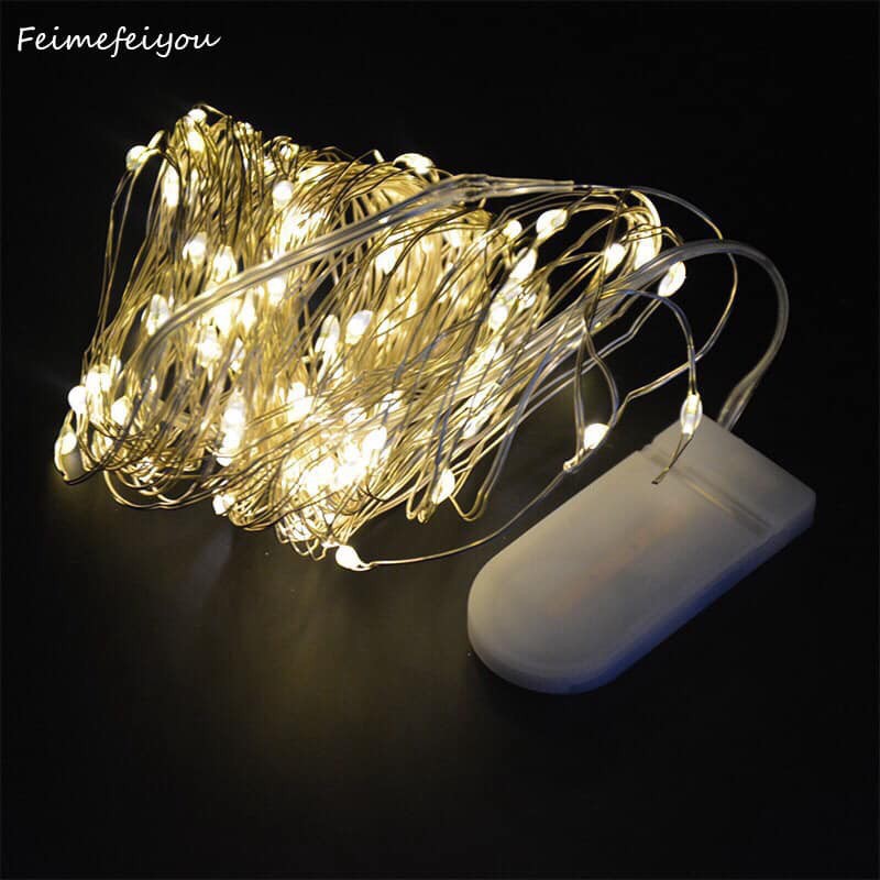 Đèn Fairy Light 5 mét đom đóm dùng PIN CR2032 ( vàng nắng)