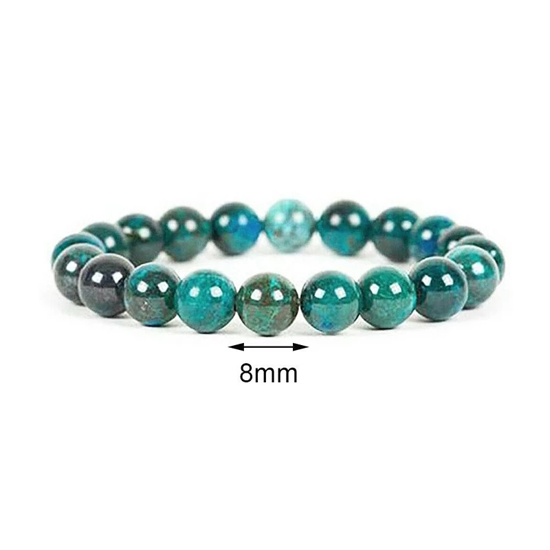 Vòng Tay Chuỗi Hạt Đá Malachite 8mm Thời Trang Cho Nam Và Nữ