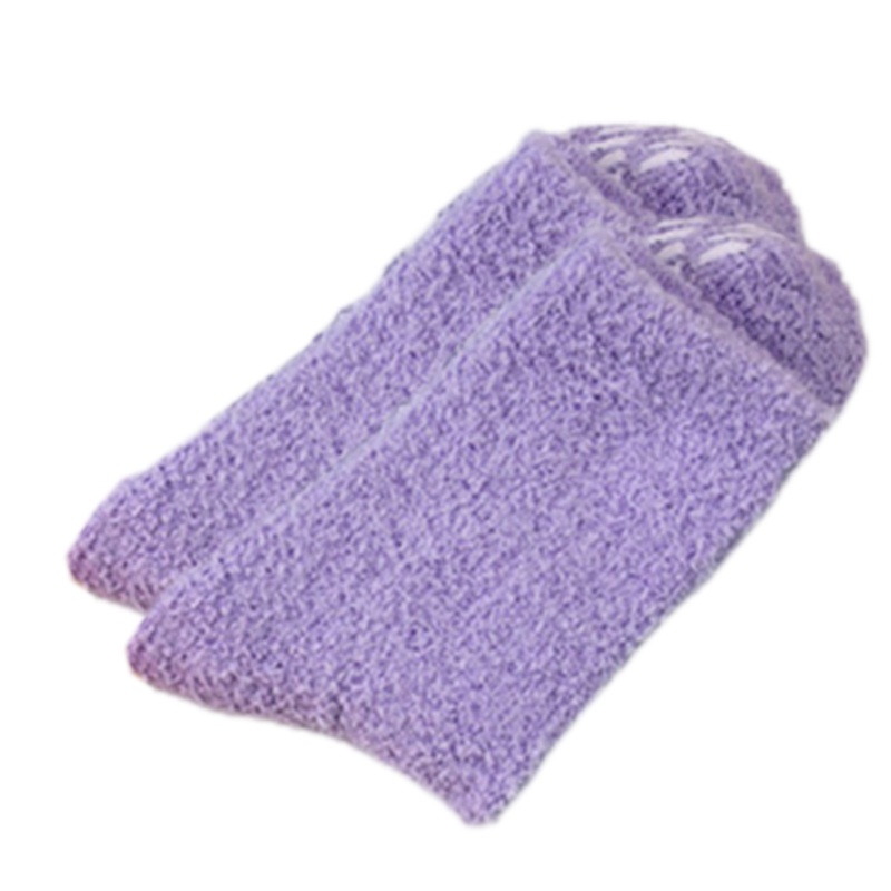 Xiangbao Vớ Lông Cừu Mềm Mại Màu Kẹo Trơn Chống Trượt Giữ Ấm Mùa Đông Cho Nữ