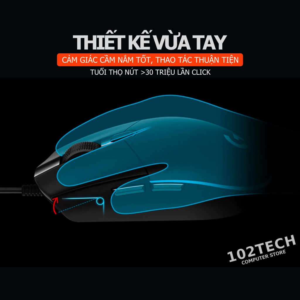 Chuột máy tính Logitech G102 có dây chuyên game thế hệ mới, led RGB đẹp, nhanh và chính xác