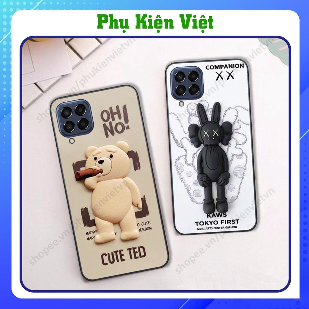 Ốp lưng Samsung M33 - M53 in hình hiệu ứng 3D gấu, kaws, chuột dễ thương