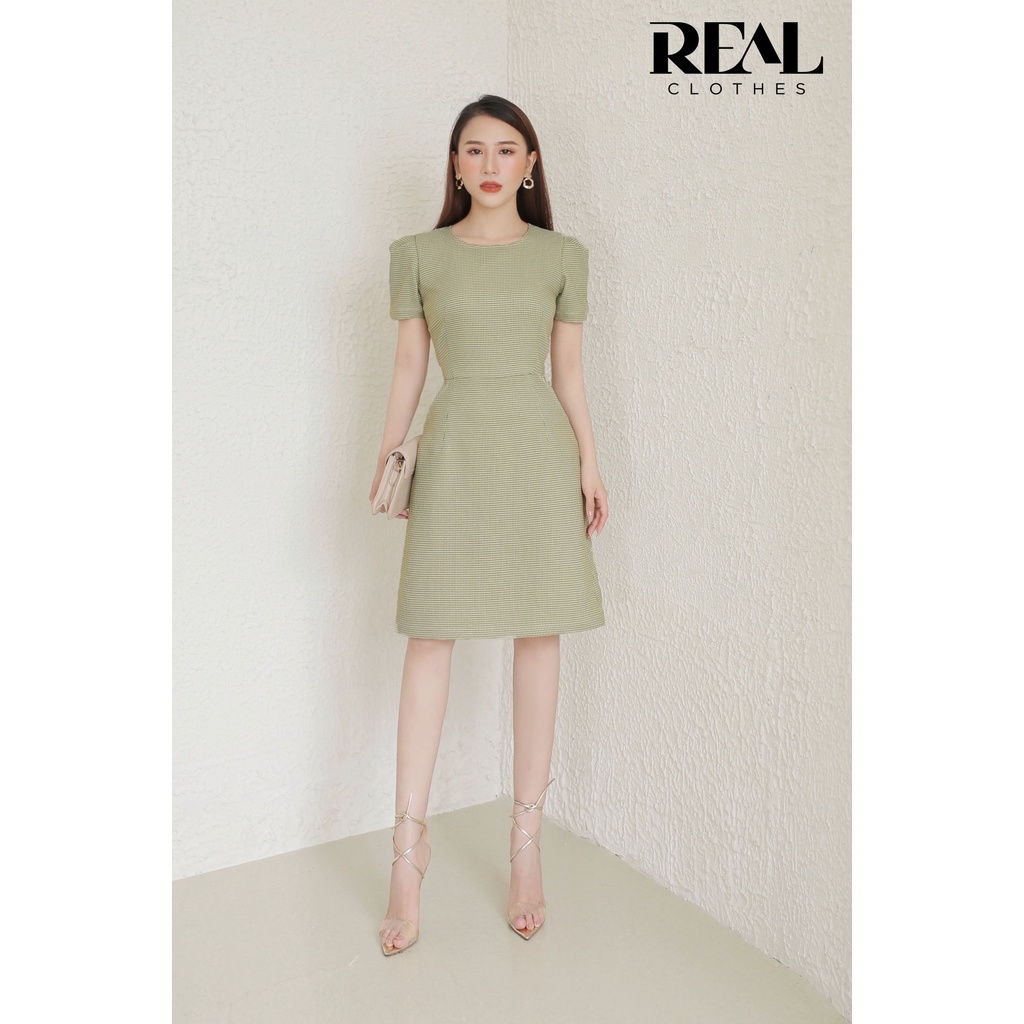 Đầm katie zigzag xanh_REAL