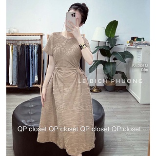 Đầm xòe thun xốp gân khoét rút hai bên eo tay con thời trang!