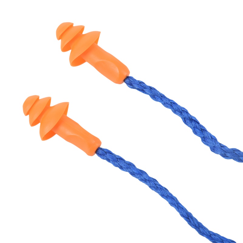 Set 10 Nút Bịt Tai Bằng Silicon Mềm Bảo Vệ Tai Chống Ồn Màu Xanh Dương / Cam Dùng Khi Làm Việc Tại Nhà