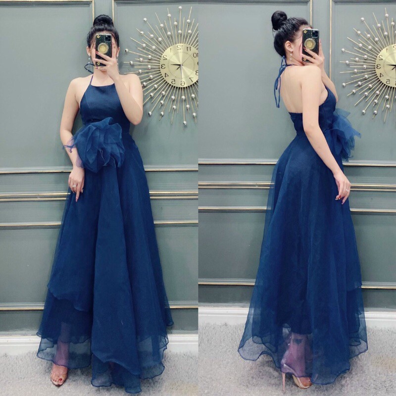 ẢNH VÀ VIDEO THẬT 10000% _ ĐẦM MAXI CỔ YẾM KẾT HOA EO