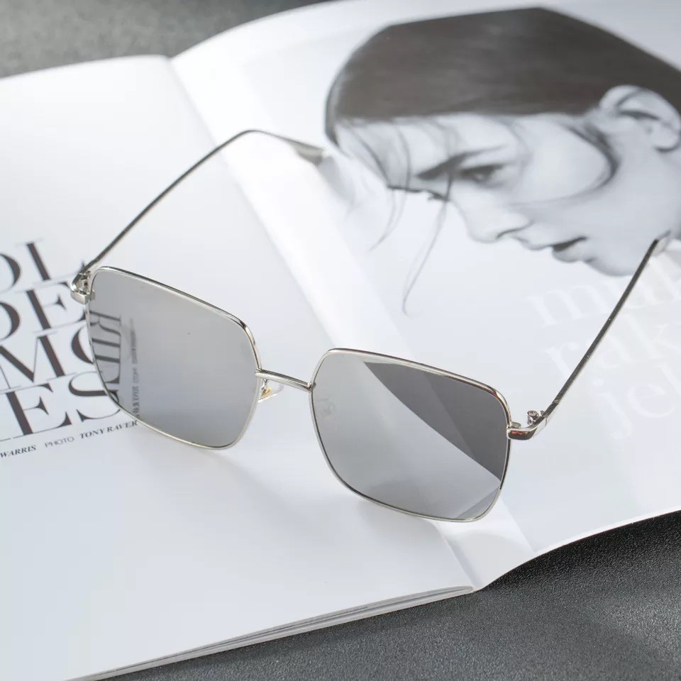 Freeship Kính mát nam nữ kính thời trang form vuông thiết kế tráng gương sang chảnh