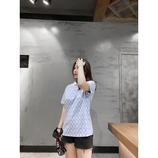 ÁO POLO MLB HOẠ TIẾT MONOGRAM NY CHÍNH HÃNG