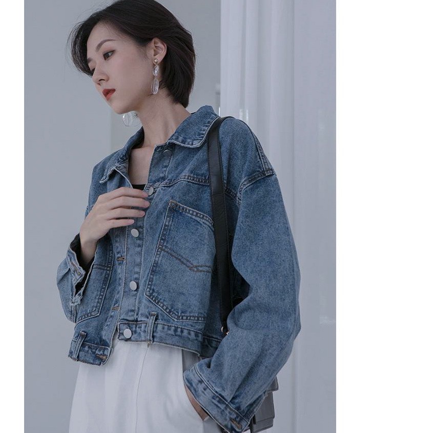 Áo khoác jean nữ croptop mẫu mới F07 | BigBuy360 - bigbuy360.vn