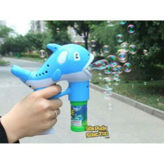 Vỉ Đồ Chơi Súng Xà Bông Cá Heo 2 Bình Dùng Pin 989-2A