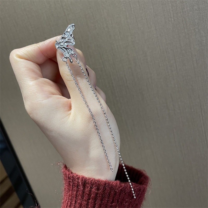 Bông Tai Dạng Kẹp Hình Bướm Dài Không Cần Xỏ Lỗ Thời Trang Mùa Hè 2022 Cho Nữ