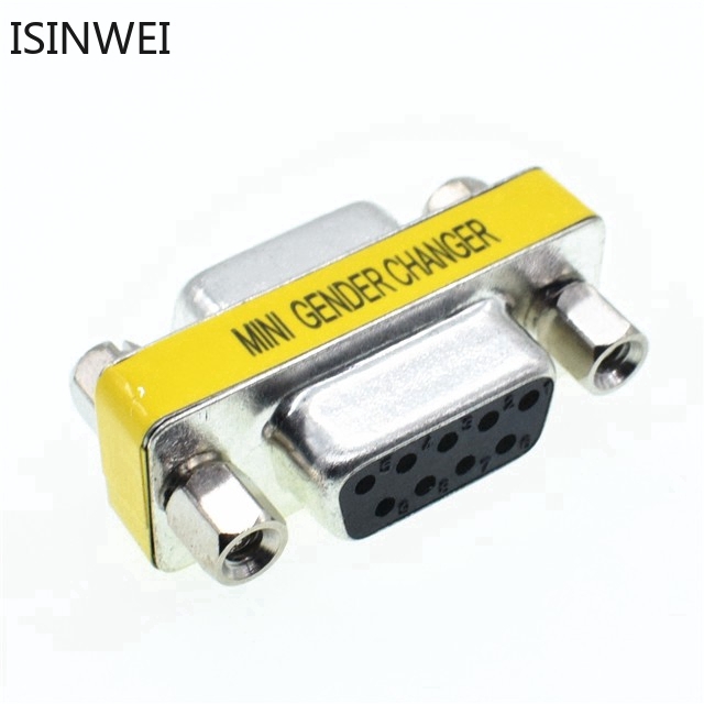 DB9 Female to Female Mini Gender Changer Adapter RS232 Serial Connector