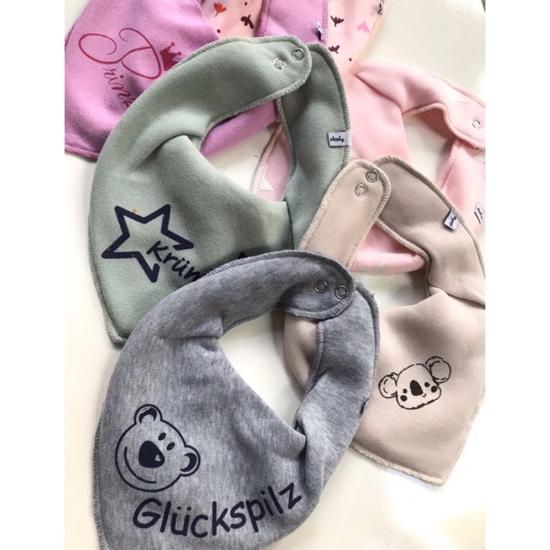 Yếm cổ xuất dư set 3 cái loại có cúc bấm chất liệu cotton cho bé trai bé gái