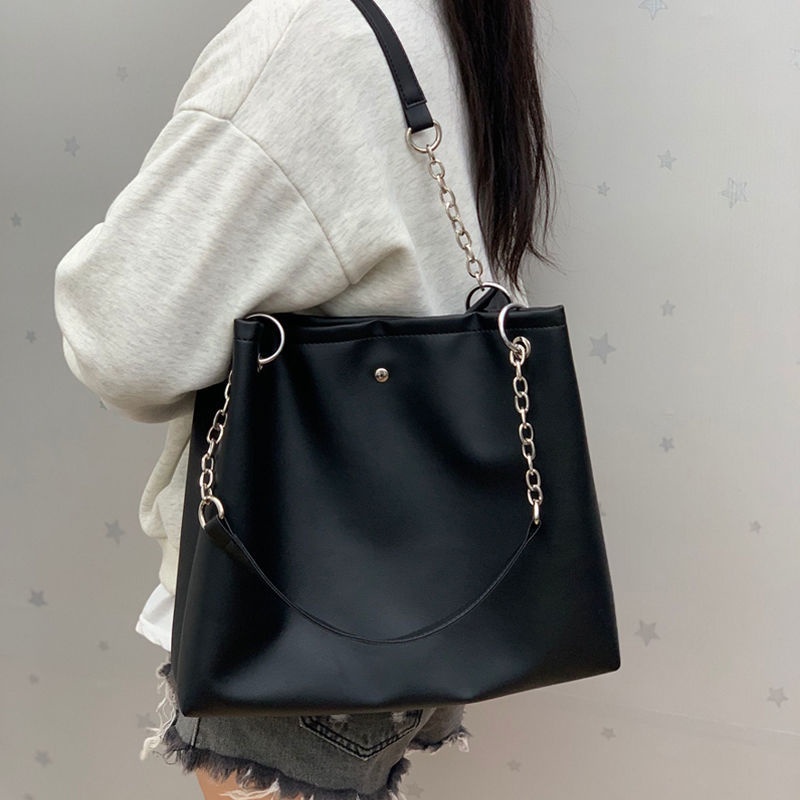 Túi Xách Da PU Dây Xích Đeo Vai Sức Chứa Lớn Thời Trang