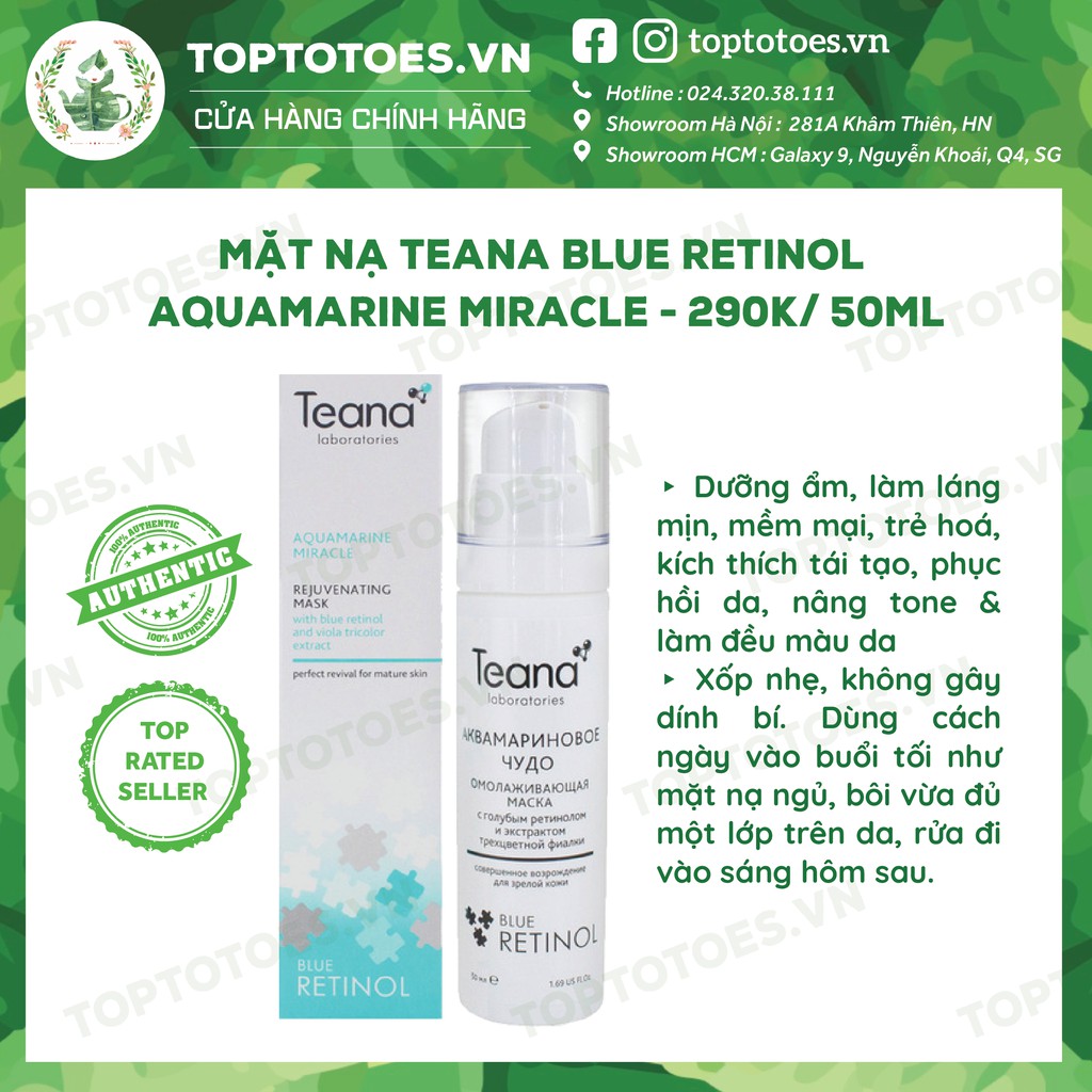 Mặt nạ Teana Blue Retinol Aquamarine Miracle 50ml nuôi dưỡng, trẻ hoá da