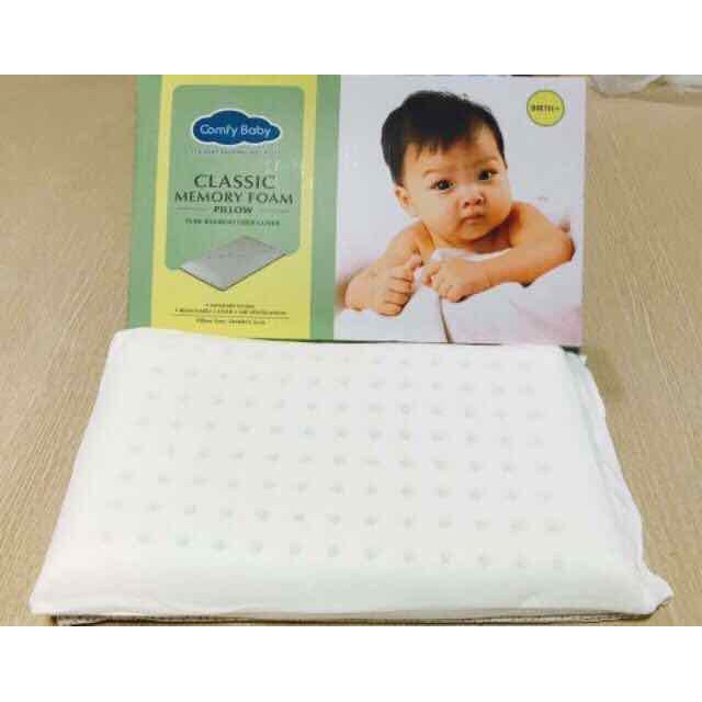 Gối cao su non chống ngạt, chống đổ mồ hôi, vỏ sợi tre kháng khuẩn Bamboo Comfy Baby