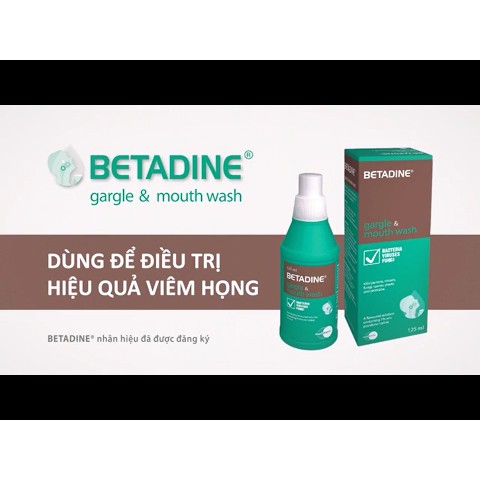Nước súc miệng Betadine 125ml bảo vệ họng