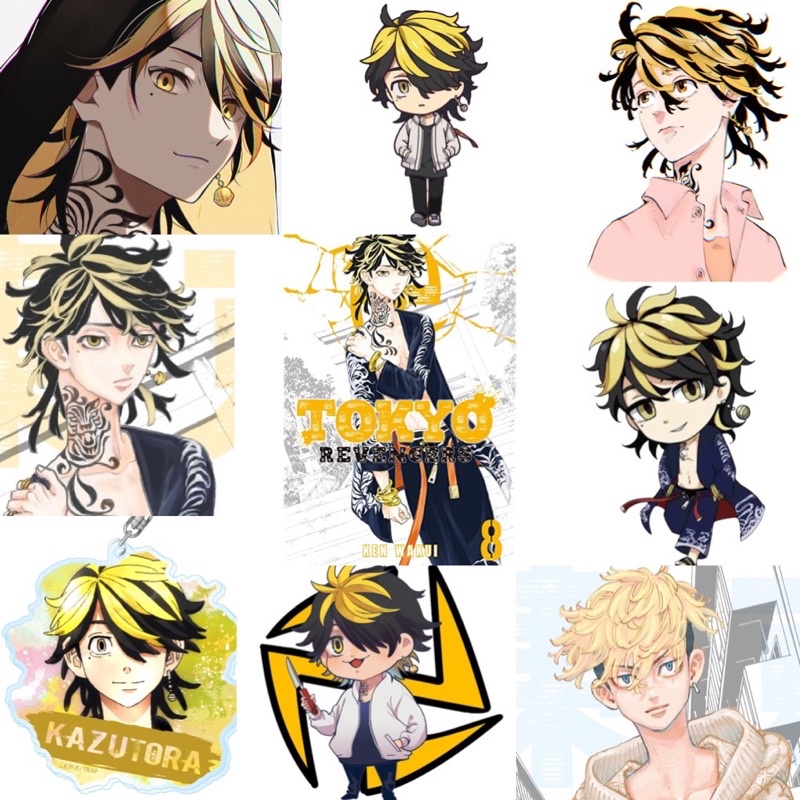 Sticker Kazutora Hanemiya 31 cái ép lụa khác nhau/ hình dán tokyo revengers takemichi