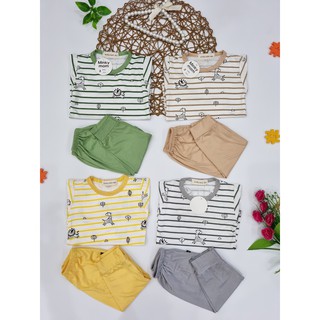 ( BEYE 099 ) MINKYMOM Bộ dài thun lạnh Zoo nằm điều hòa cho bé trai gái 5kg - 15kg