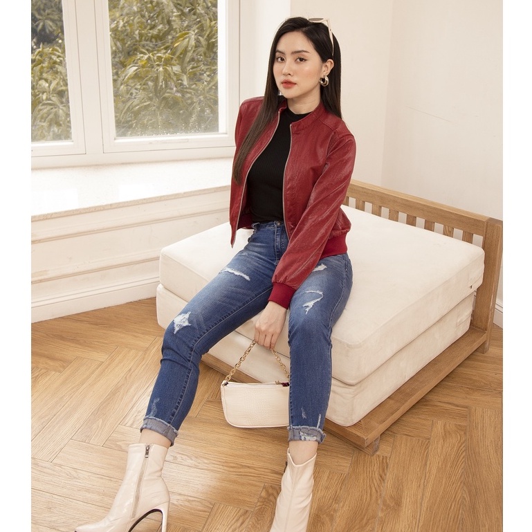 Quần Jeans Nữ Rách Dáng Ôm Tua Gấu Genviet Chất Bò Mềm Cao CấpTQ103J984