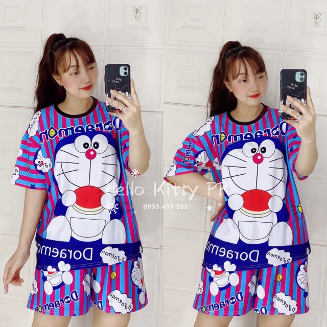 ĐẦM - LỬNG - ĐÙI THUN THÁI HELLO KITTY - DORAEMON