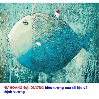 Tranh sơn dầu số hoá tự tô có khung - [20] NỮ HOÀNG ĐẠI DƯƠNG (40x50)