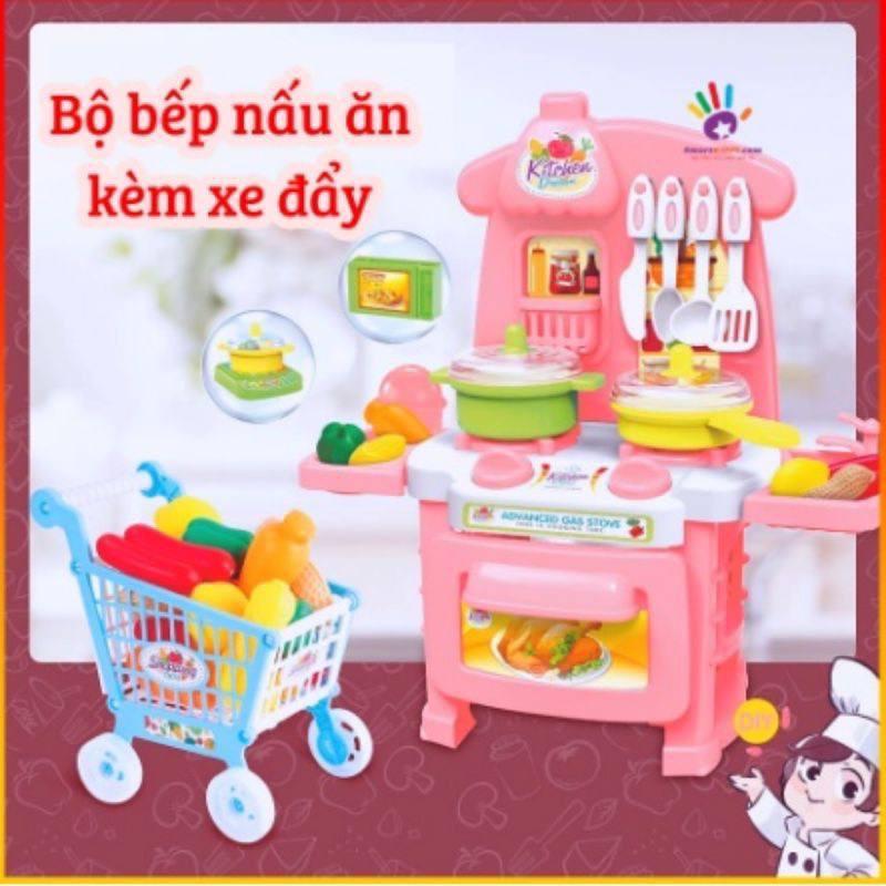 Bộ đồ chơi nhà bếp nấu ăn kèm xe đẩy cho bé - Kitchen Dream căn bếp ước mơ trẻ em