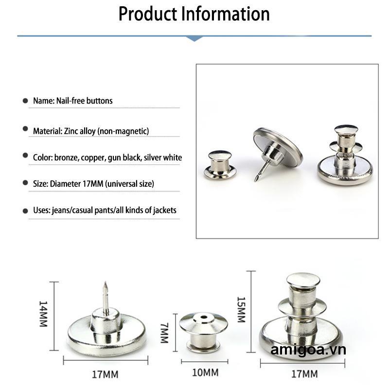 ✨✨Nút Bấm Quần Áo/Túi Xách Bằng Kim Loại Có Thể Tháo Rời DIY
