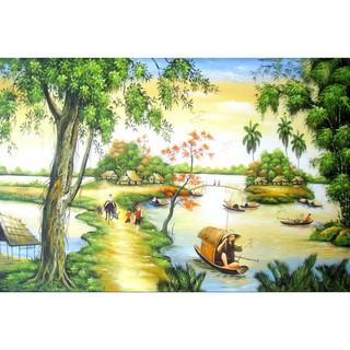 Tranh Dán Tường Phong Cảnh Làng Quê TDT-0038