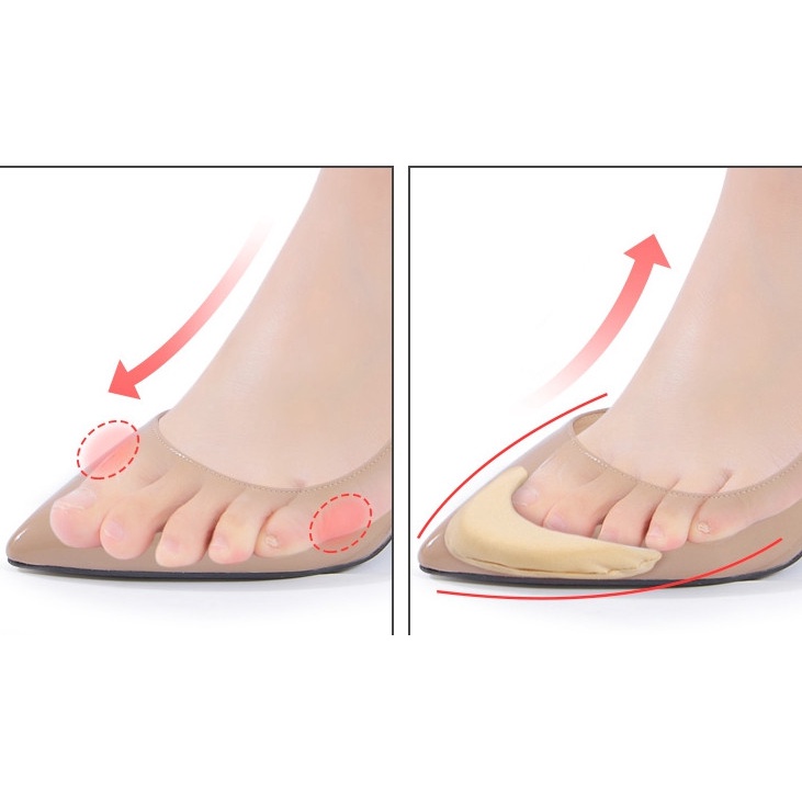 1 Cặp Miếng Lót Mũi Giày Cao Gót Chống Đau Có Thể Điều Chỉnh Cho Nữ
