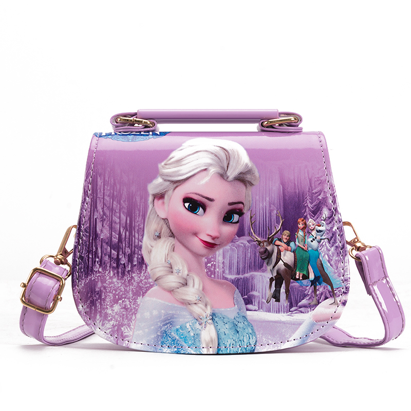 Túi đeo chéo da PU in hình công chúa Elsa xinh xắn cho bé gái