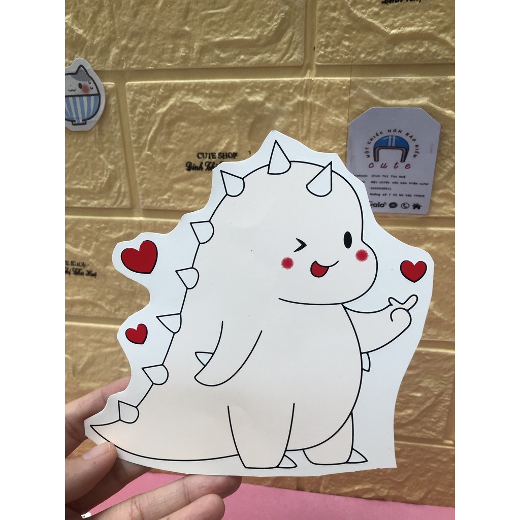 Sticker dán nón bảo hiểm Giá SIÊU RẺ - Sicker đủ loại dán nón bảo hiểm (Doremon, Khủng long cute,...)