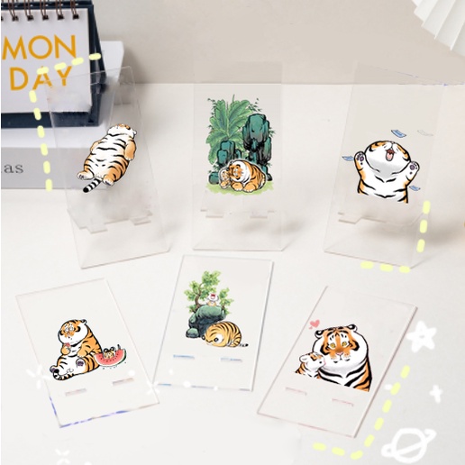 Giá đỡ điện thoại mica hổ mập GDMC39 giá cute dễ thương trong suốt hoạt hình