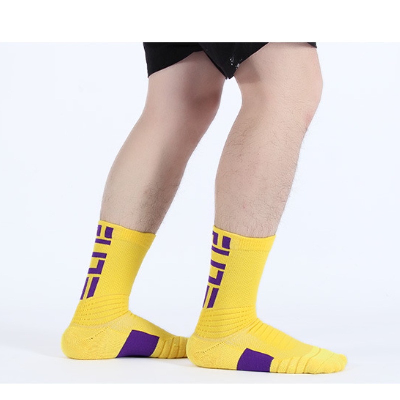 Vớ thể thao dày dặn chống trượt in chữ Elite thời trang cho nam