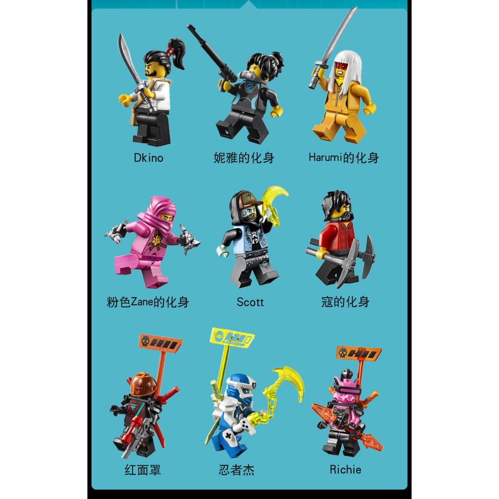 Đồ chơi lắp ráp Lego Ninjago Lari 11484 Season phần 12 Xếp Hình Ninja Sàn đấu game thủ Digi Jay Avatar Nya Cole
