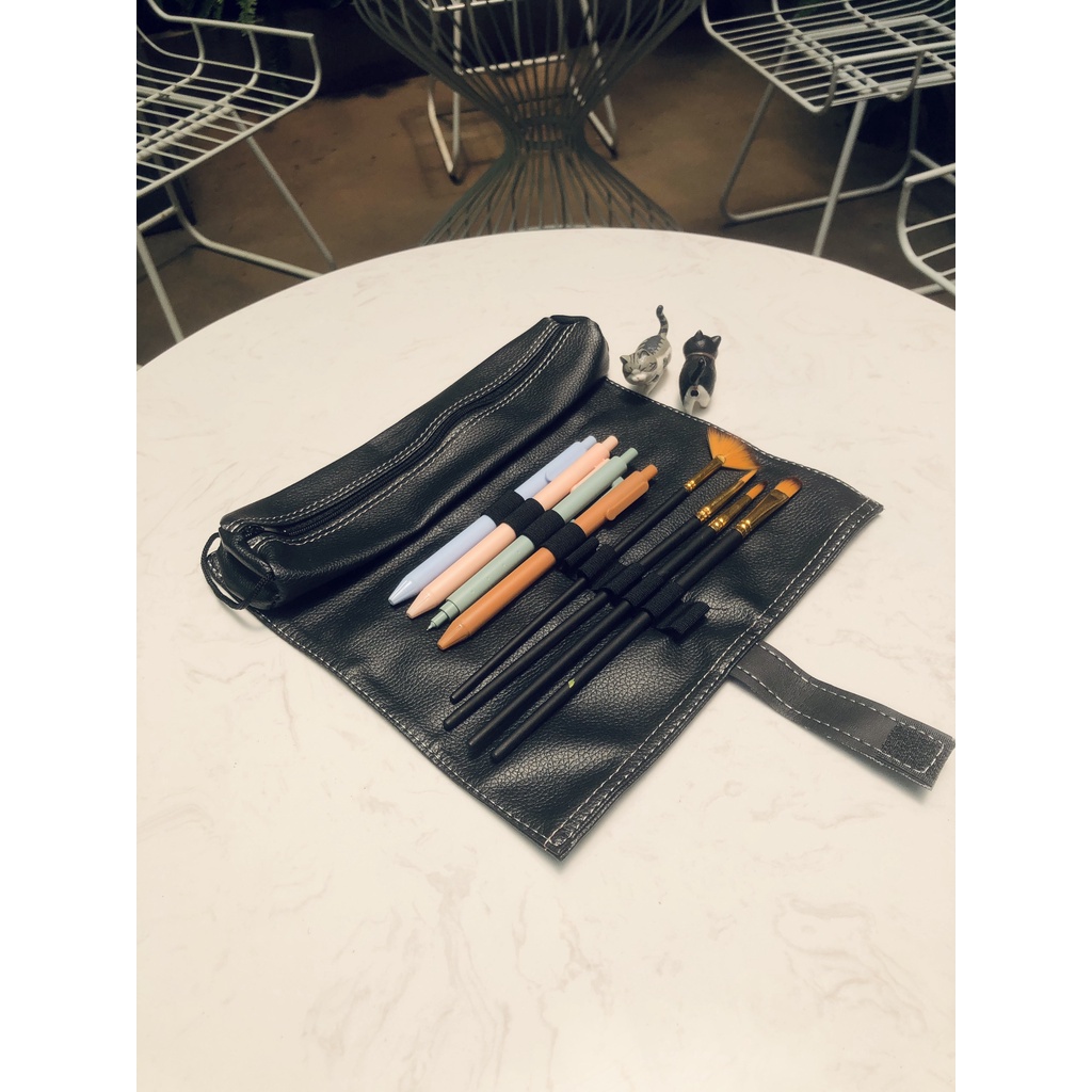 Túi đựng bút/cọ vẽ dạng cuộn - vải/da