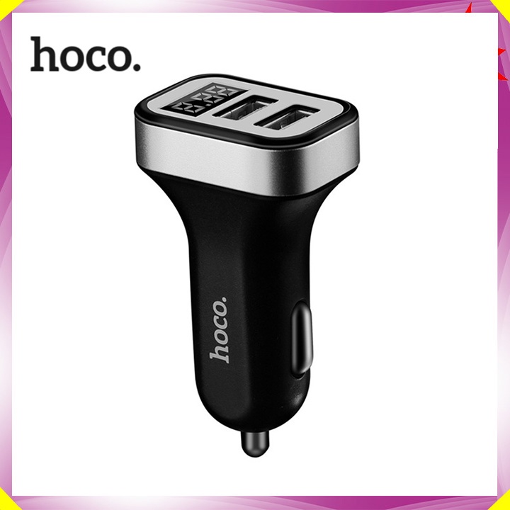 Tẩu sạc ô tô nhãn hiệu Hoco Z3 DC 12-24V Tích hợp 2 cổng USB DC 5V-3.1A - Bảo Hành Chính Hãng 12 Tháng