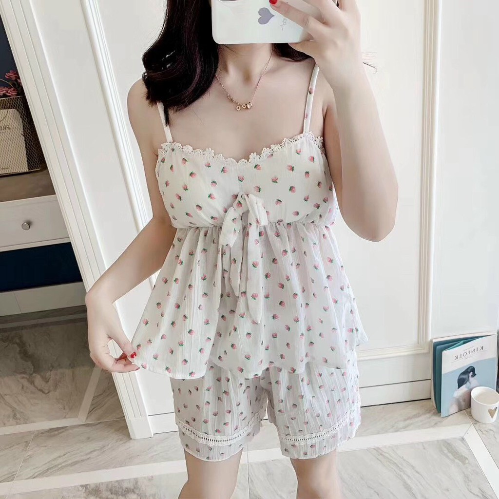 B441 bộ đồ ngủ 2 dây hàng QCCC , chất xô đũi bao đẹp