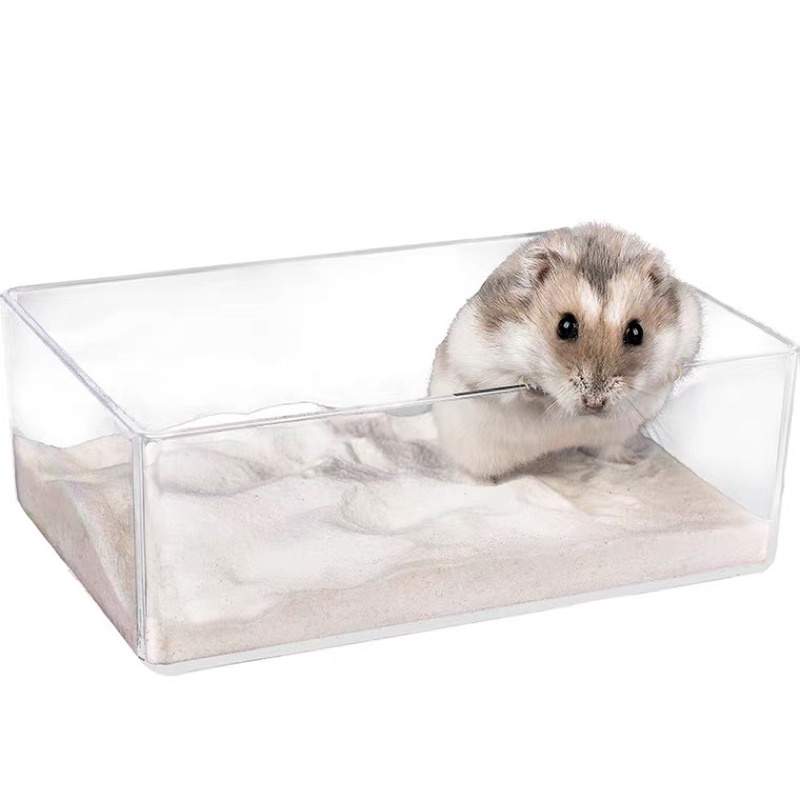 khay chữ nhật trong suốt đa năng cho hamster/ thỏ/ bọ/ nhím/ sóc,...
