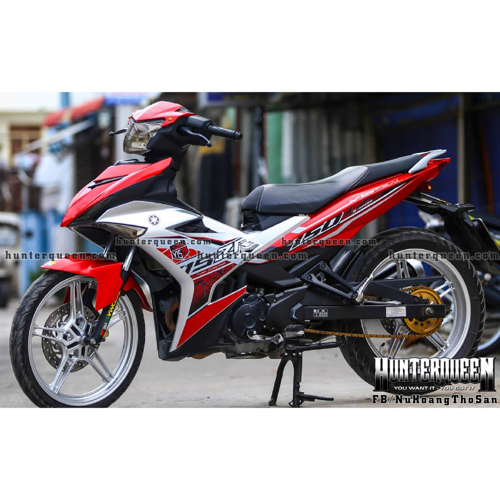 Tem rời Ex 150, phiên bản Y15ZR bạc đỏ, decal chống nước, không bong tróc phai màu