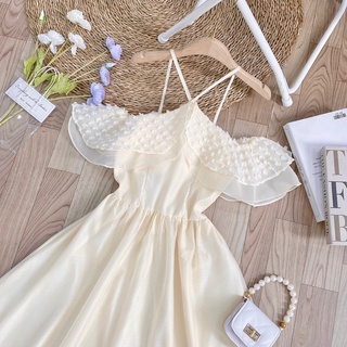Váy tơ cổ yếm 2 lớp