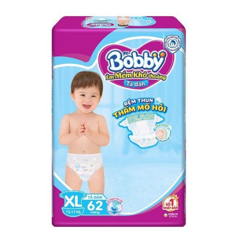 Tã dán  Bobby size XL 62 miếng