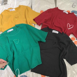 ÁO CROPTOP KHOÉT TIM BIÊN CUỐN