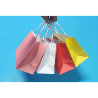 Combo 100 KT02T màu, túi quai giấy dán đựng mỹ phẩm