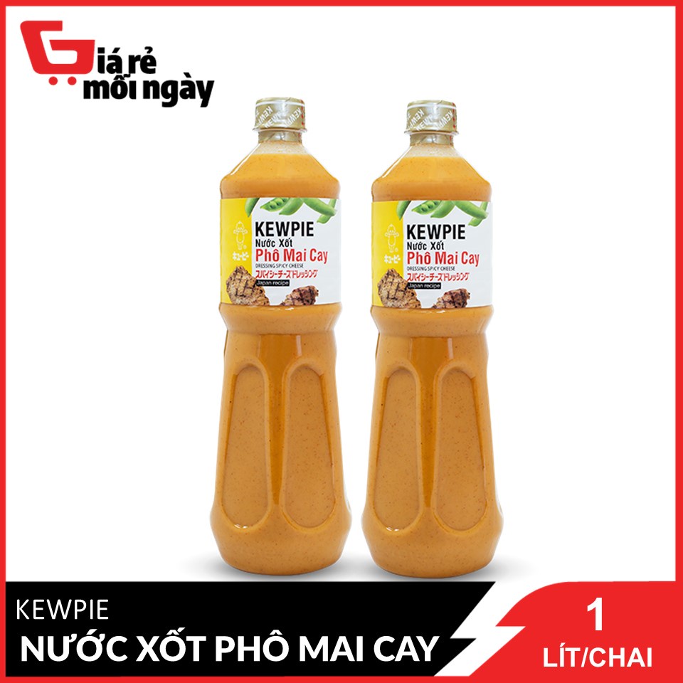 Combo 2 Chai Nước Xốt Phô Mai Cay Kewpie chai 1L