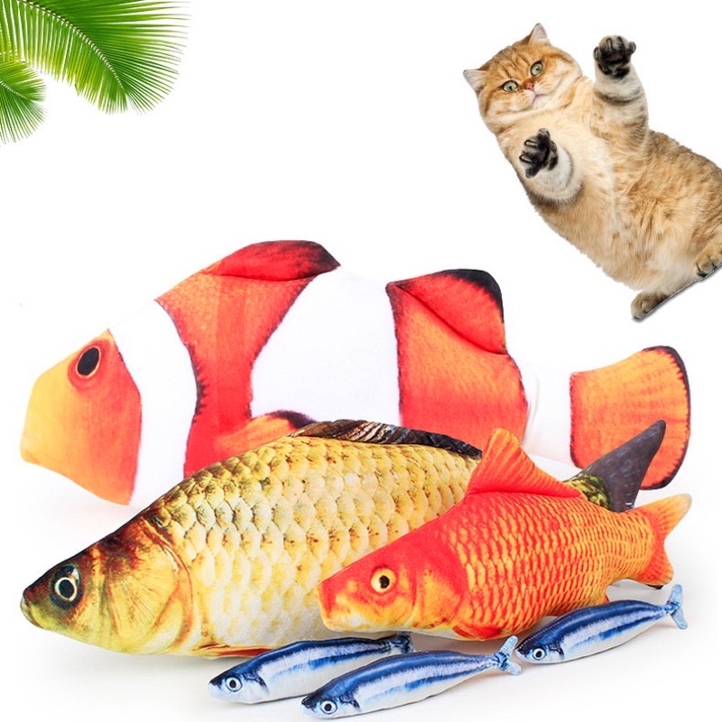 [Mã PET50K giảm Giảm 10% - Tối đa 50K đơn từ 250K] Đồ Chơi Cá Bông Nhồi Catnip Cho Boss Mèo