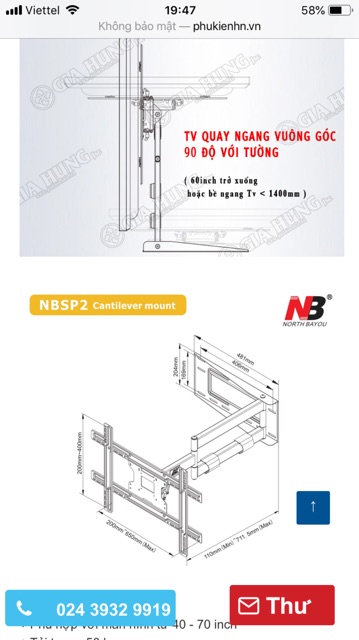 Giá treo tv thông minh cho tv 40-75” xoay đa hướng | BigBuy360 - bigbuy360.vn