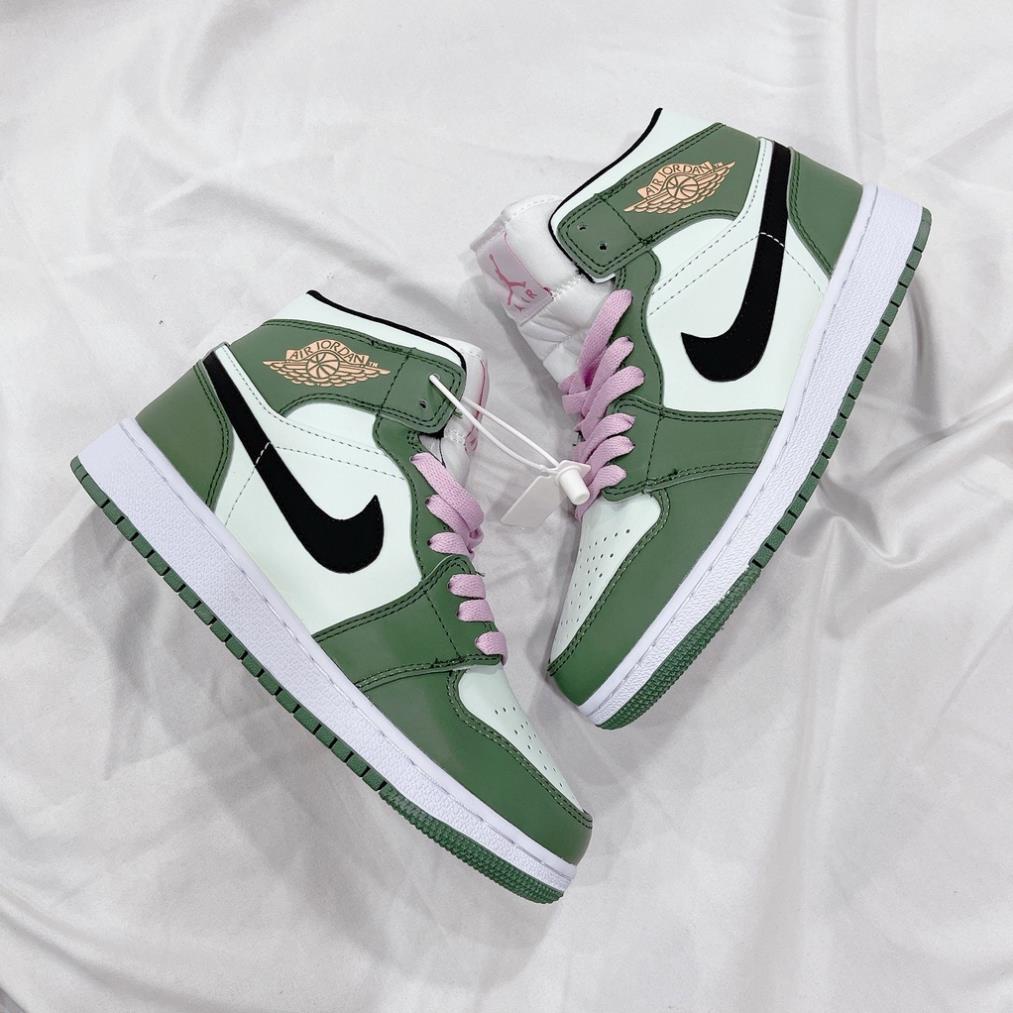 (Full Box + Sale ) Giày Thể Thao Air Jordan 1 Mid SE Dutch Green Cổ Siêu Đẹp Dành Cho Nữ | BigBuy360 - bigbuy360.vn