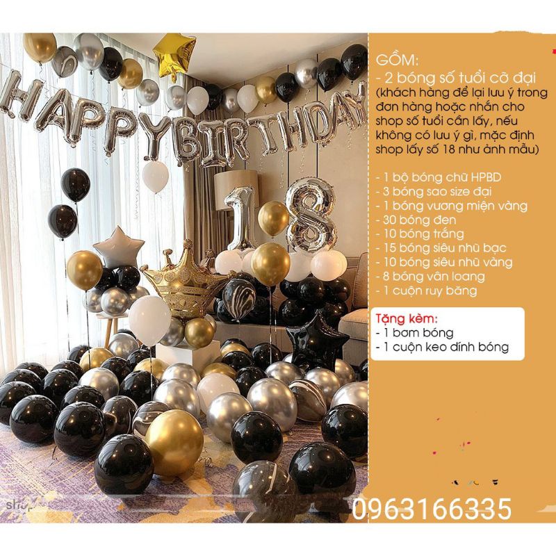 (freeship)(y hình)Combo Set Trang Trí Sinh Nhật Cho Bạn Và Người Thân .phù hợp Cho Bé Trai Bé Gái Và Ngưới Lớn