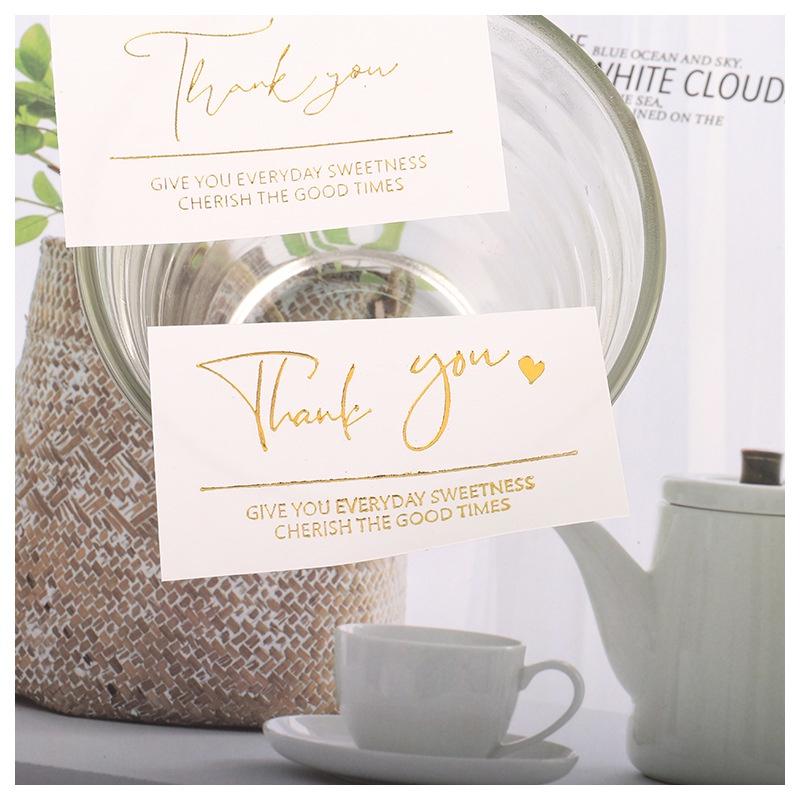 8 Sticker tem chữ THANK YOU hình chữ nhật